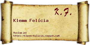 Klemm Felícia névjegykártya